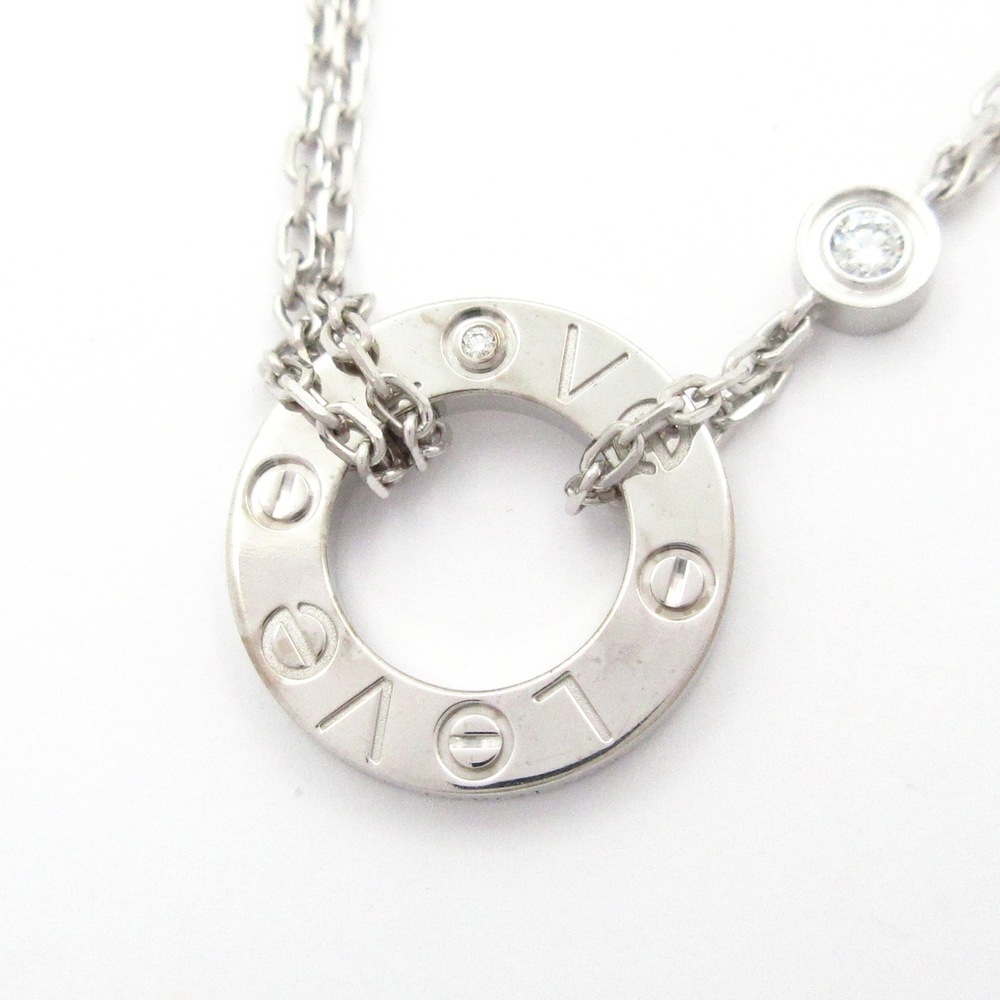 Cartier Love Circle Necklace 18K White Gold Diamond
